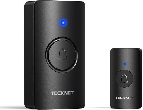 TECKNET Wireless Doorbell, Battery-Powered Door Bell Ringer with 1400ft Range, 60 Chimes & Customizable Door Chime, 5 Volume Levels, IP65 Waterproof – No Plug-in Required, Perfect for Home Use