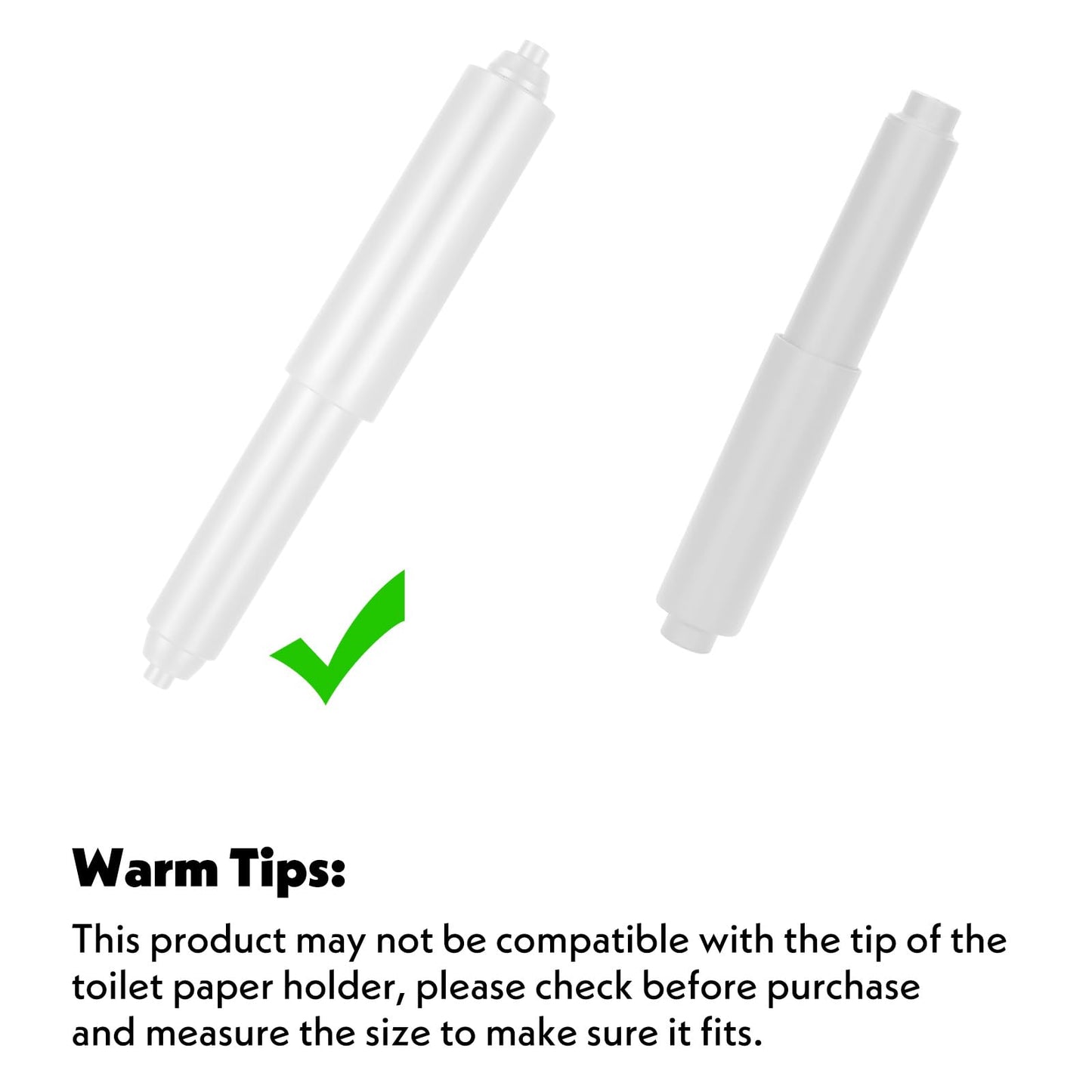 2Pcs Replacement Toilet Paper Holder Roller, Adjustable Toilet Papers Roll Holder, Universal Toilets Paper Spring Rod, Plastic Tissue Spindle for Toilets Bathrooms(White)