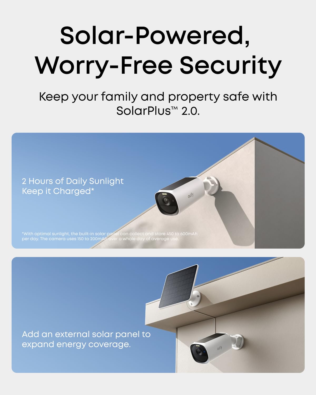eufy Security eufyCam E40 2-Cam Kit (HomeBase 2), Outdoor Wireless Solar Security Camera, 2K Resolution with Integrated Solar Panel, MaxColor Night Vision, Expandable Local Storage, No Monthly Fee