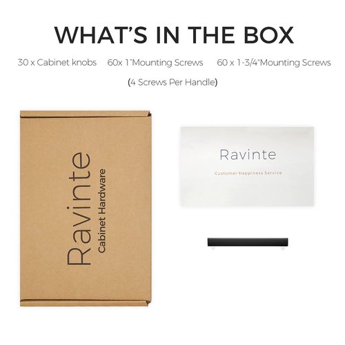 Ravinte 30 Pack Solid 3 Inch Center to Center Slim Square Bar Drawer Handles for Kitchen Cabinet Hardware Matte Black