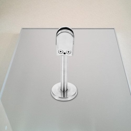 POPETPOP Glass Clamp with Rod Durable Support Bracket for Glass Partitions Screens and Handrails Clip with Rod for Reliable Stability and Safety