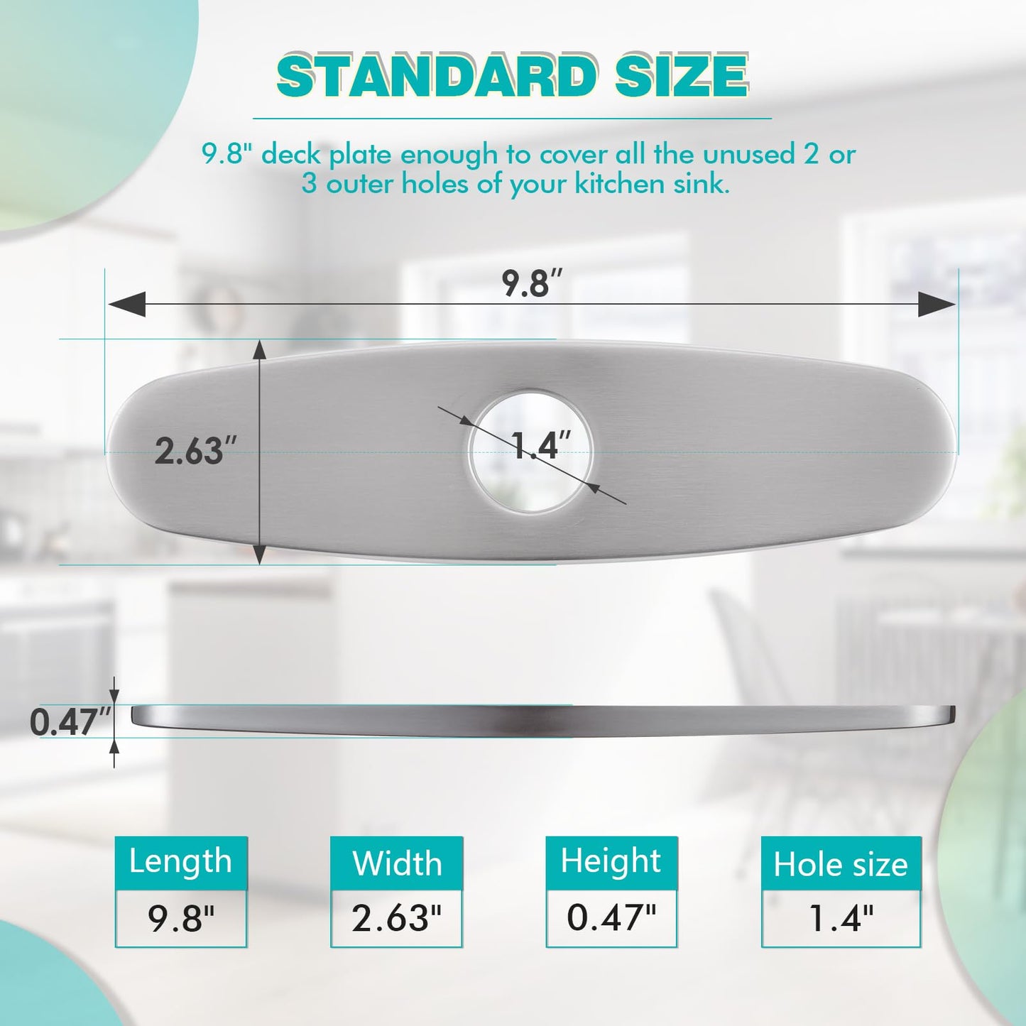 Kicimpro Faucet Plates to Cover Holes Stainless Steel Brushed Nickel Deck Plate for 1 or 3 Hole Bathroom or Kitchen Sink Faucet 9.8 Inch Round Faucet Escutcheons