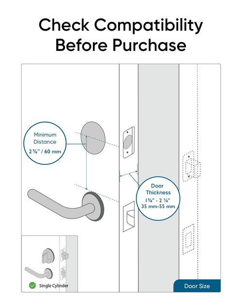 eufy Security Smart Lock S230, Keyless Fingerprint Lock for Front Door, Easy Installation, Built-in Wi-Fi, Reliable App for Remote Access, One-Year Battery Life, BHMA Certified, IP65 Weatherproof