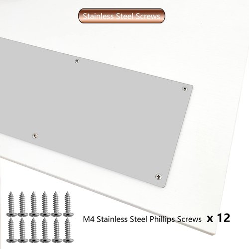 GALOFAY Door Metal Kick Plate 6x24 inches Aluminum Decorative Plates Protector for Doors, 18 Ga Thickness 6"x 24" (Silver)