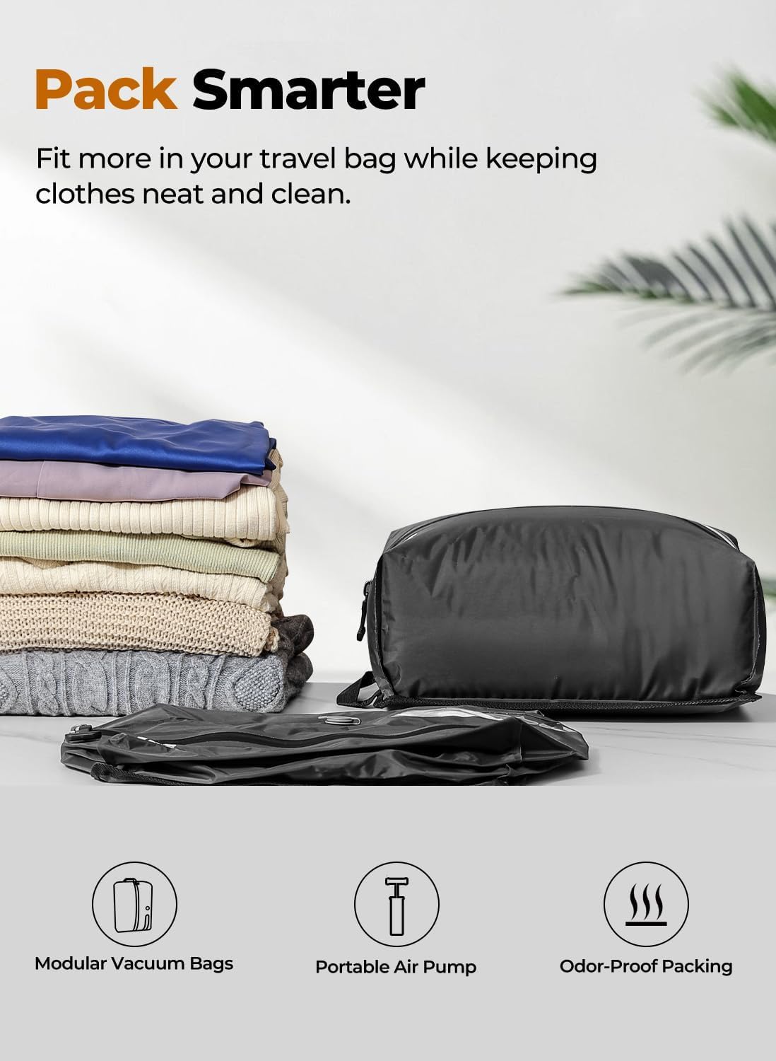 2025 Professional Vacuum Bags for Travel with Pump,with See-through Window, Space Saver Vacuum Seal Bags for Clothing Travel IP67