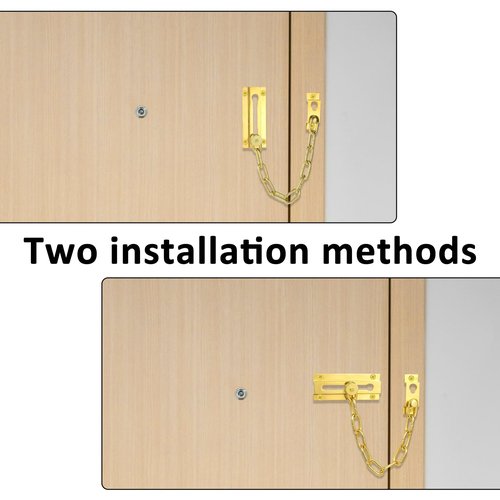 Door Lock Chain Heavy-Duty Secure Guard Door Chain Lock Solid Brass Chains Locks for Front Doors of Home Apartment Hotel Office