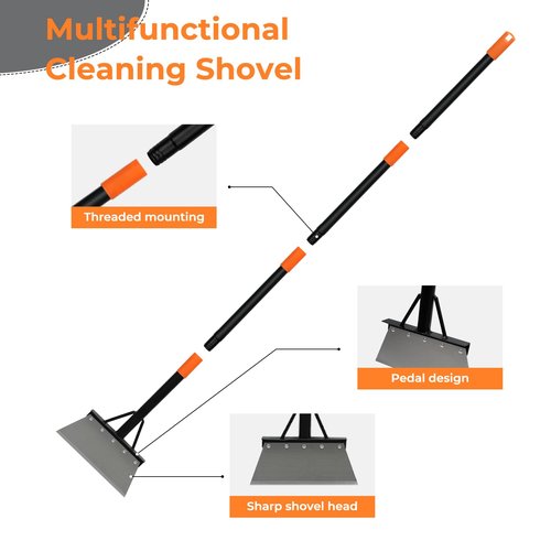 Garden Flat Shovel,Heavy Duty Weeding Tools Gardening,60" Long Handle Metal Floor Scraper,Multifunctional Cleaning Shovel for Lawn Edging, Scraping, Weed and Ice Removal