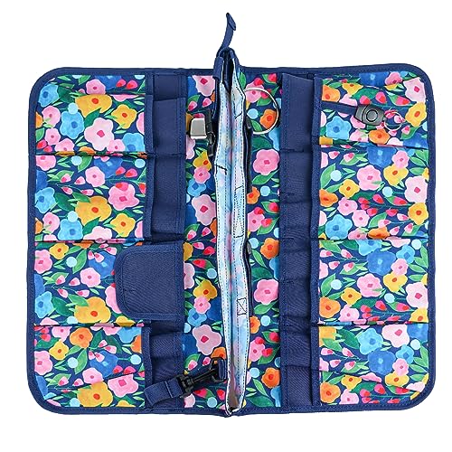 MELOTOUGH Bucket Caddy Organizer for 3.5–5 Gallon Buckets (Blue Flower) – Garden Tool Tote