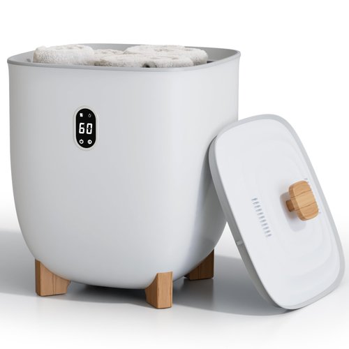 EUHOMY Towel Warmers, Luxury Bucket Towel Warmer, Large Towel Warmer for Bathroom, Auto Shut Off, Fits Up to Two 40"X70" Oversized Towels, Bathrobes, Blankets, PJ's and More, CL1