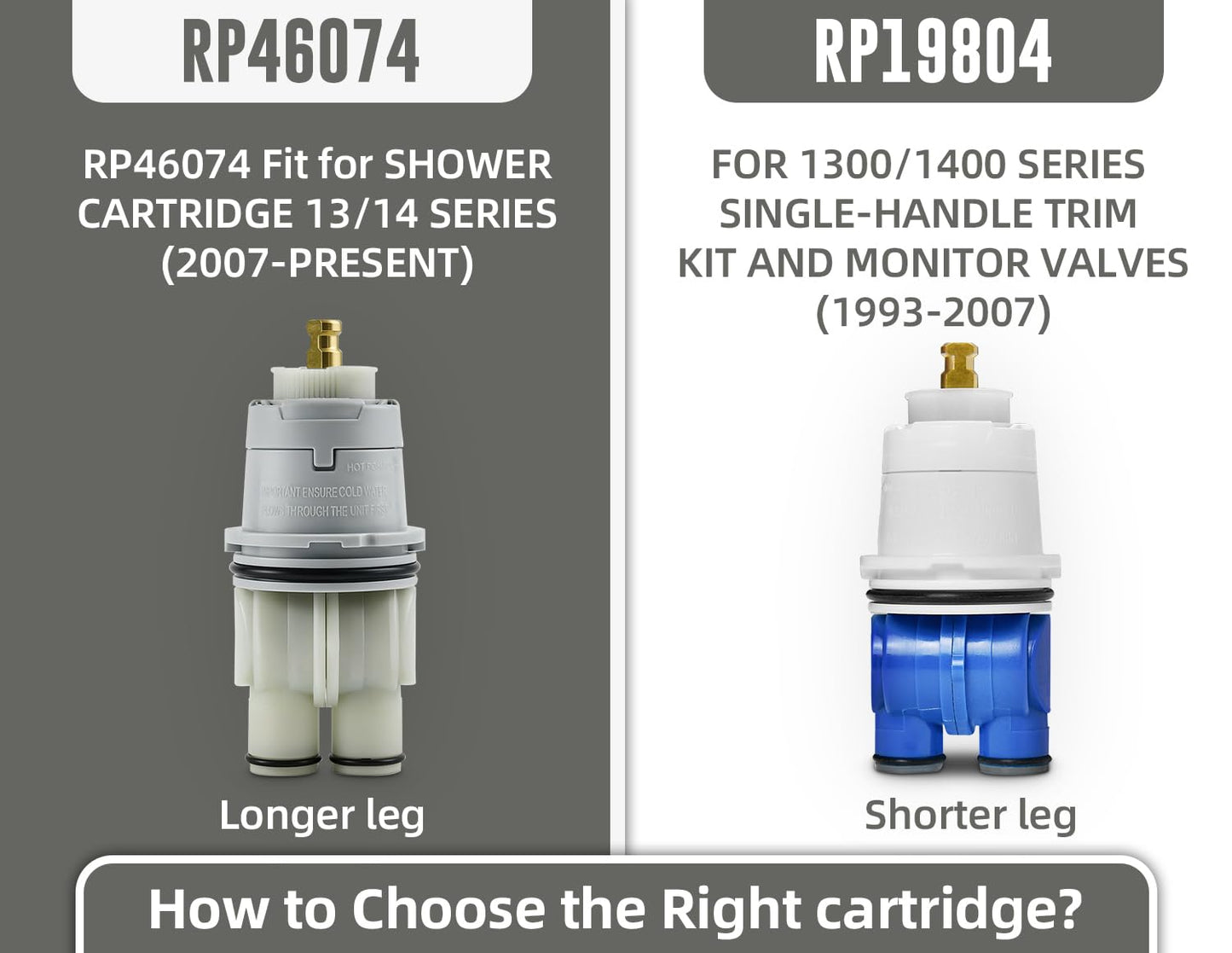 RP46074 Compatible with Delta 13/14 Series Bath Tub Shower Faucet Single Handle Universal MultiChoice Rough-in Valve Monitor Cartridge Repair Assembly Plumbing Parts