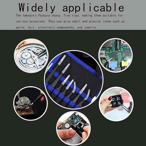 10-in-1 Anti-static Precision Tweezers Set - Professional-grade Tools for Electronics Repair, Crafts, Eyelash Extensions & More Fine Work