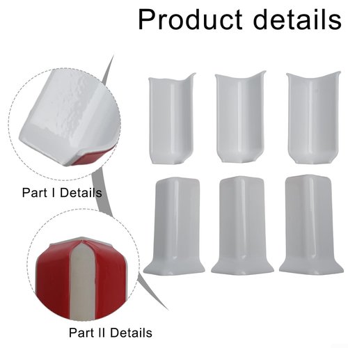 Startbuymore Corner Block Trim Set 6 Pack Baseboard Connectors For 8cm High Walls, Easy Installation(M White)