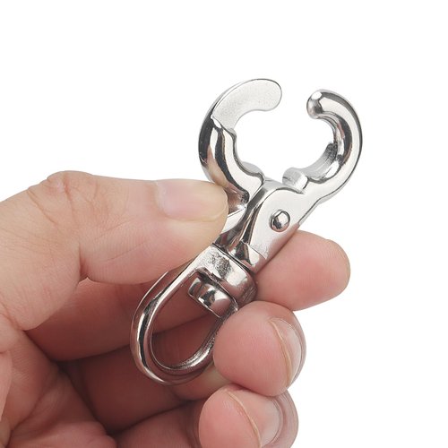 TAICHEUT 4 Pack 2.67 Inch Trigger Snap Hooks, 360 Degree Swivel Lobster Clasps, Stainless Steel 316 Scissor Snap Lobster Claw Clips for Flag Pole, Pet Leash, Camera Straps, Cages