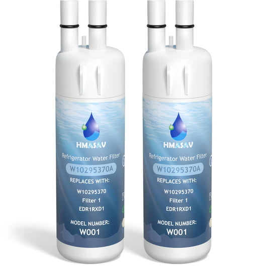HMASAV W10295370A Water Filter Replacement, Compatible with Everydrop Filter 1, Whirlpool EDR1RXD1, EDR1RXD1B, W10295370, WHR1RXD1, KAD1RXD1, P4RFKB2, P8RFWB2L, 46-9930, 46-9081 2PACK