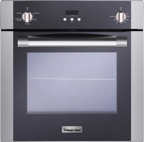 Magic Chef 24-Inch Built-In Electric Single Wall Oven, Stainless Steel, 2.2 Cu. Ft. - Kitchen Appliance with Programmable Convection, 4 Cooking Modes, Broiler Pan and Defrost Function