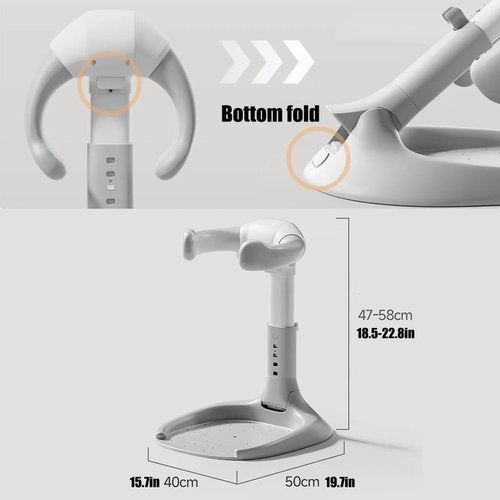 Baby Shower Stand,Infants Bath Support,Adjustable Height,Anti-Slip, with Armrest and Shower Head Holder,Ideal for 6-36 Months Toddler Standing Up Themselves