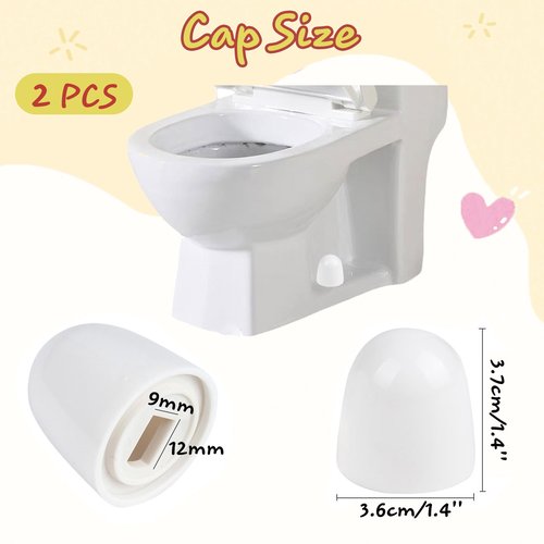 4 Pack Toilet Bolt Covers with 2 Pack Cute Duck Ceramic Toilet Bolt Caps and 2 Pack Universal Screw Covers Caps, LIKEYO Decorative Fun Bathroom Decor Replacement Parts
