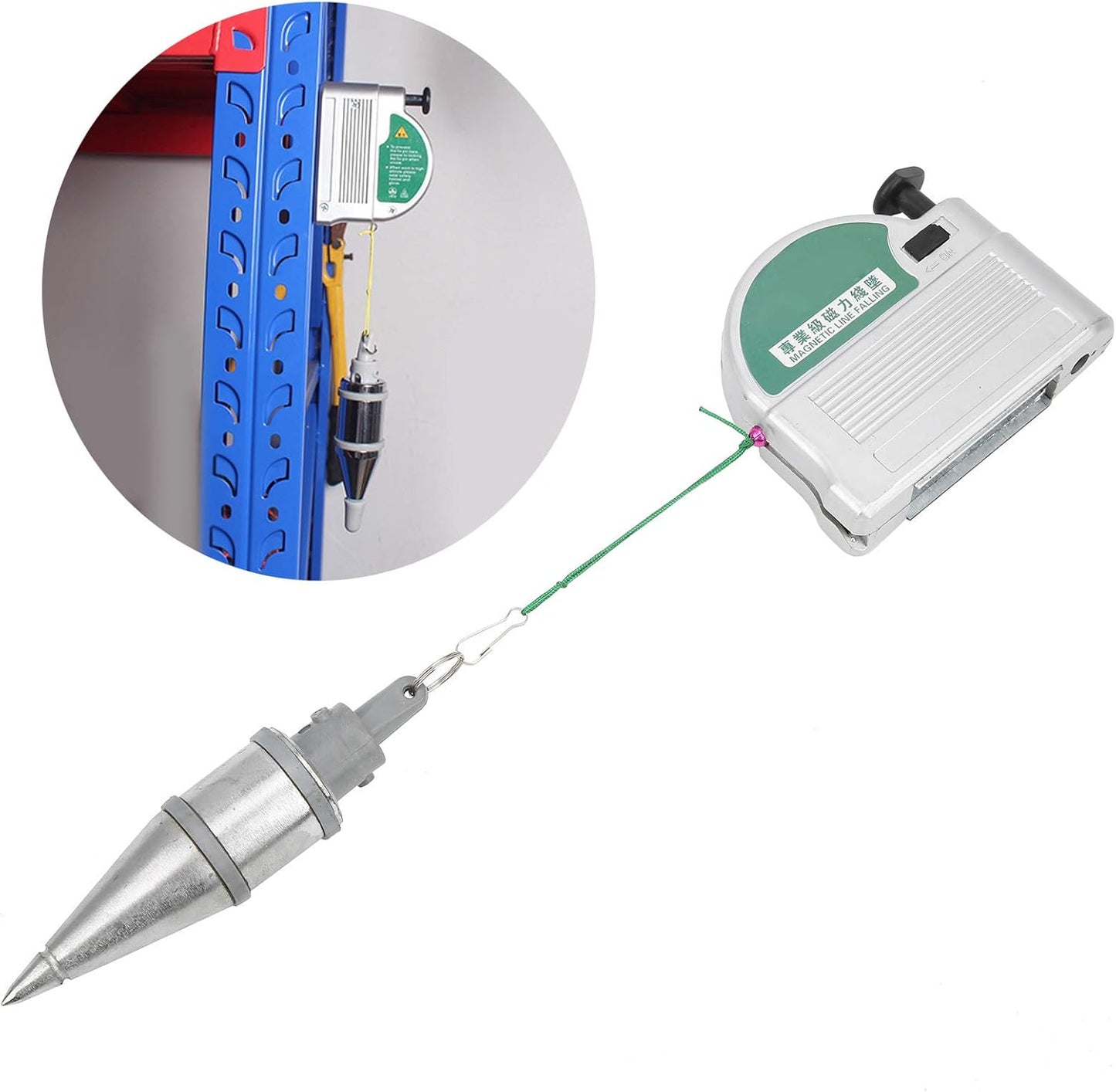 6m Magnetic Plumb Bobs, Alloy Steel Wire Hammer, Green Line Drop Measuring Tools for Construction Industry House Decoration