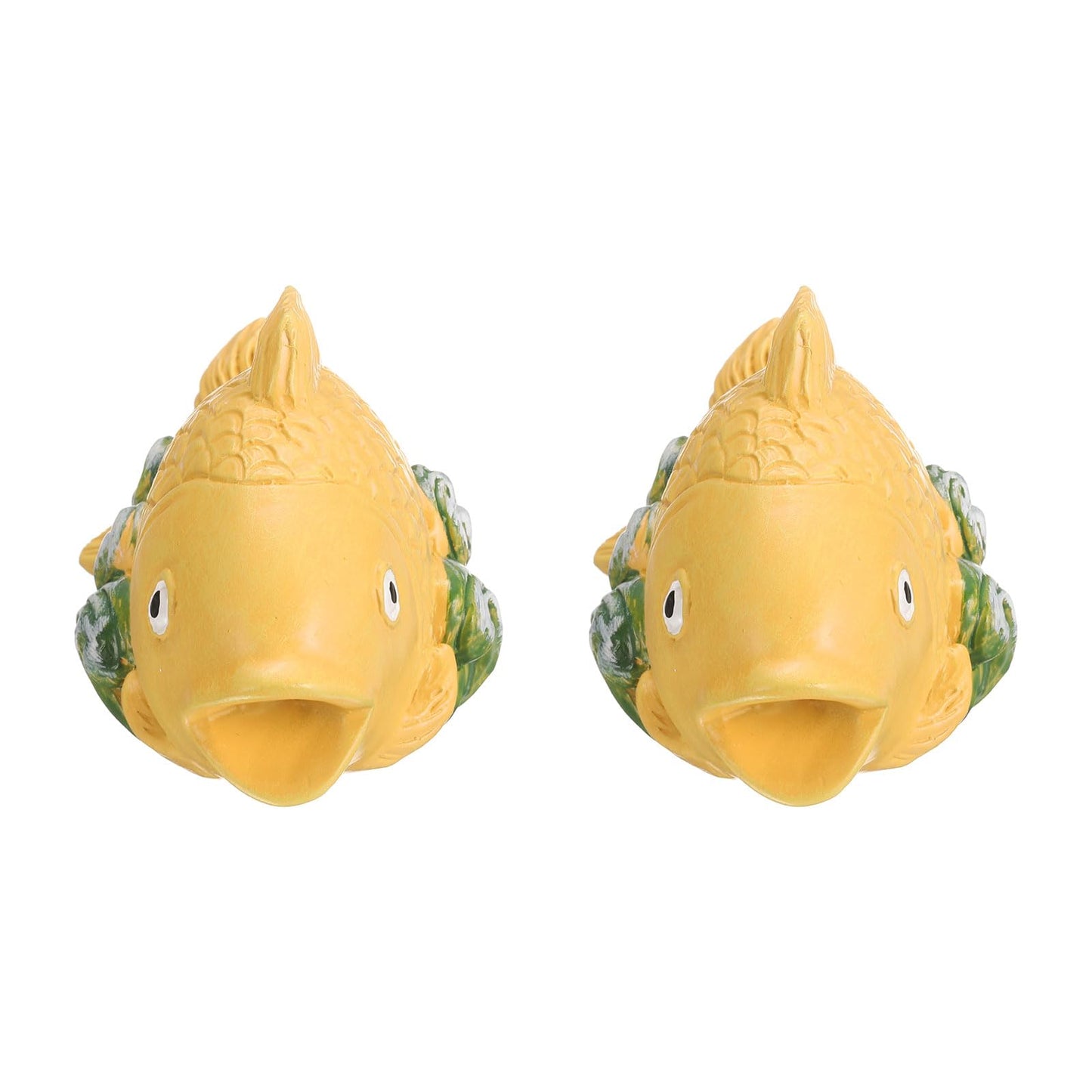 uxcell 2 Pcs Toilet Bolt Covers, Ceramics Toilet Bolt Cap Fish Decor Covers Cute Fish Toilet Screw Cover Caps for Decor Bathroom 3.94"x2.05"x2.36", Yellow