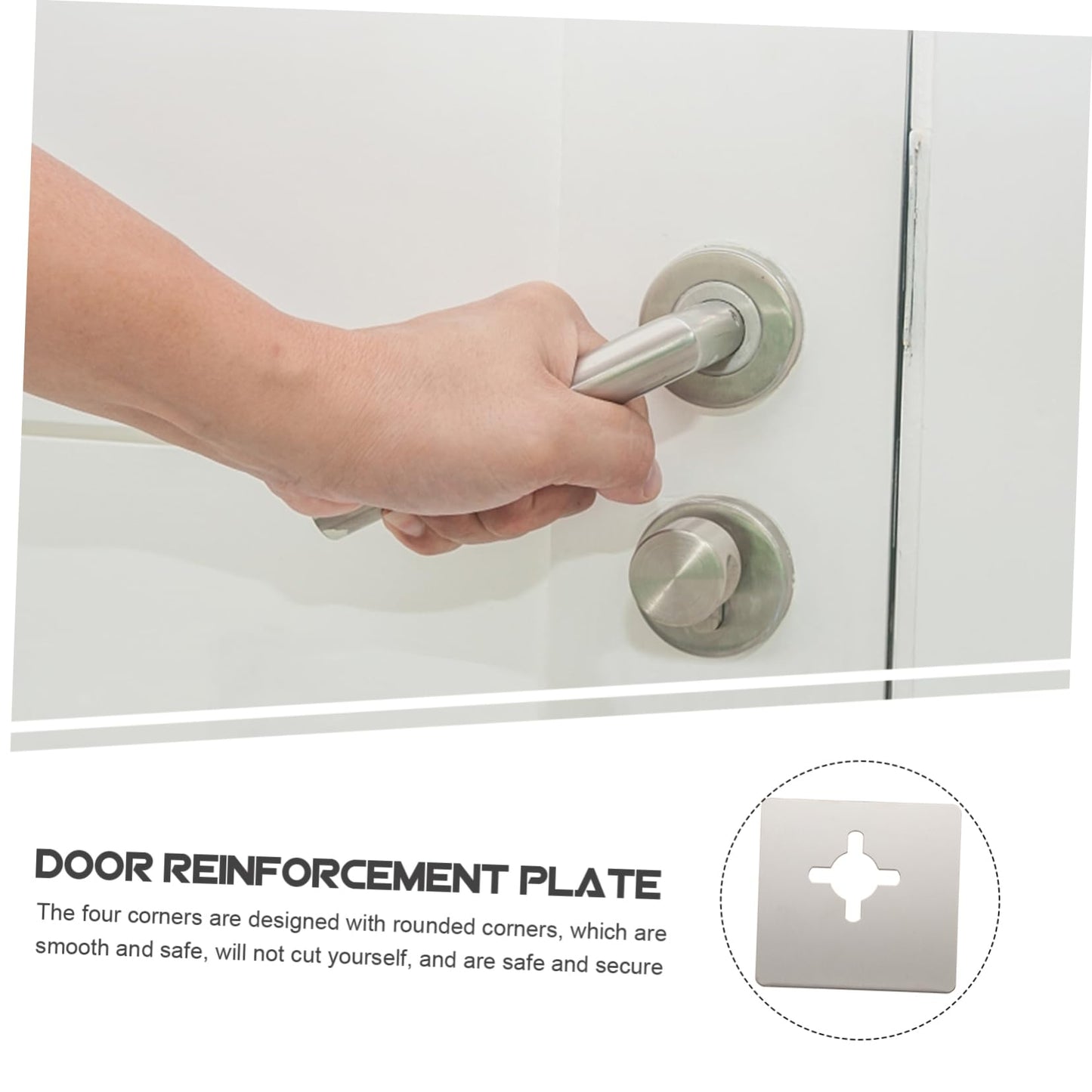 POPETPOP 2pcs Door Reinforcement Plate Door Knob Repair Security Bracket for Covering Damaged Areas and Strengthening Locks