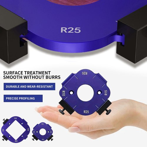 2 Pcs Radius Jig Router Templates for Woodworking (R10-R25 & R30-R50) with Free Bearing Trimmer for Edge Smoothing & Carpentry DIY Wooden Board Arc Cutting Auxiliary Tool