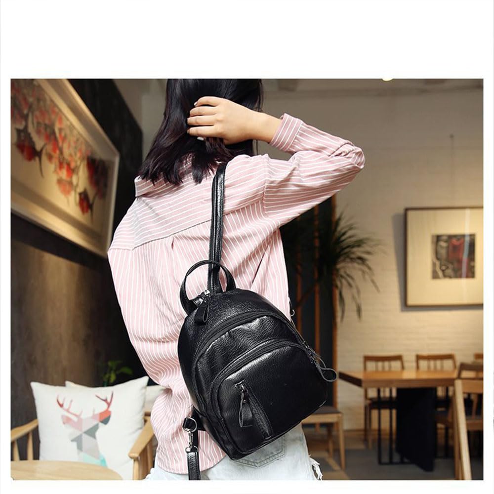 Women's Backpack,Women's Bag, Soft Leather Mini Waterproof Backpack
