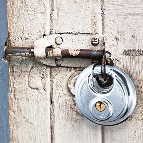 ABUS 28/60 Diskus Hardened Steel Storage Padlock with 2 Keys for Storage, Transport, and Home, 2.38in (60mm) Wide, Keyed Alike