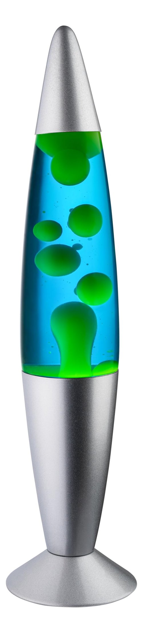 JAMBO BEZALM 16-Inch Beautiful Lamp, Relaxing Night Light Home Decor for Living Room, Office, Bedroom - Magma Lamp (16", Silver Base, Blue Liquid, Yellow Wax)