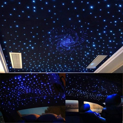 AKEPO 16W RGBW Twinkle Fiber Optic Lights Music + APP Control Star Ceiling Light Kit for Car & Home, RGBW LED Light Engine Driver with Optical Fiber Cable 550pcs 13.1ft/4m 0.75mm + Remote