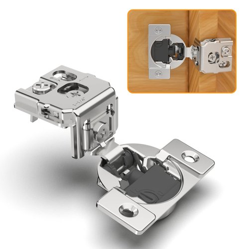 Chibery 2 Pack 1-1/4" 4D Overlay Soft Close Concealed Hinges for Face Frame Door, Control Closing Speed, Smooth Slow Self Close Hinges, Satin Nickel, 105° Open Angle Stainless Steel Cabinet Hinges