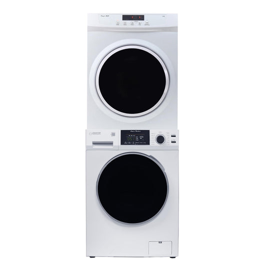 Equator Digital Pet 15lbs Compact 110V Set SaniWasher+Dryer Vented 3.5cf Sensor, White (EW 826 + ED 860)