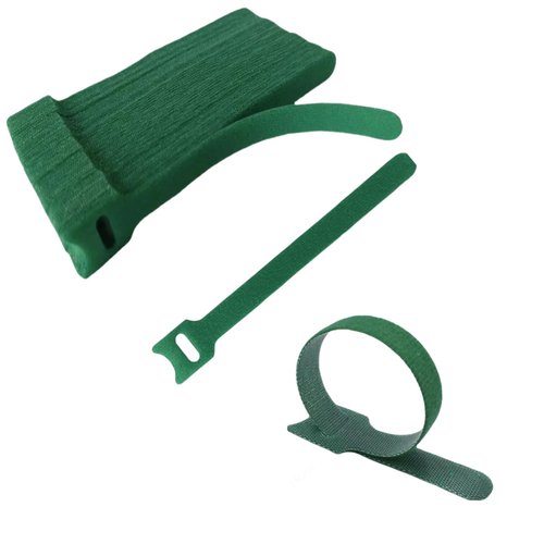 100 Pack Reusable Plant Ties, 6 Inch Adjustable Hook & Loop Garden Straps for Tomatoes, Roses, Vines – Gentle, Weatherproof Plant Support, Multi-Purpose Green Tape for Outdoor & Indoor Use