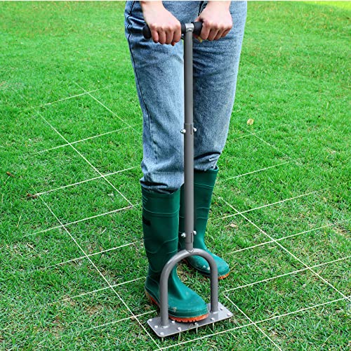 Walensee 3-Row Spike Lawn Aerator Tool, Manual 15-Spike Soil Loosener for Small Lawns