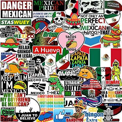 100pcs Mexican Hardhat Stickers, Funny Vinyl Mexico Tool Box Stickers, Design for Helmet Hood Laptop Water Bottle, Mexico Pride Patriotic Decals for Men Adults Ironworkers Lineman Oilfield Electrician