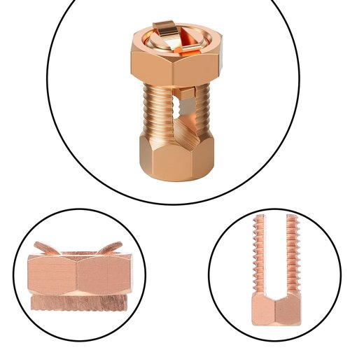 2PCS Split Bolt Connector Superior Strength Split Bolt Connector Copper Grounding Clamps for Completing Ground Bonding to Bare Wires TJ-16