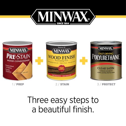 Minwax Wood Finish 227644444, 1/2 Pint, True Black