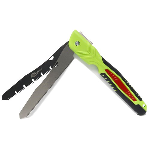 CENFORGE Double-blade Hand Pruning Saw, Foldable Camping Saw, Handsaw for Survival, Backpacking, Hunting, Wood and Trees Cutting, Outdoor Portable (10 Inch Double-blade)