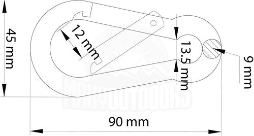 Maky Outdoors Heavy Duty Carabiners - 3.5" 660LB Weight Capacity Per Clip - Strong Spring Action Snap Hook Attachment, Anti-Rust - for Hammocks, Punching Bags, Swing Chairs, Gym Equipment (2 Pieces)