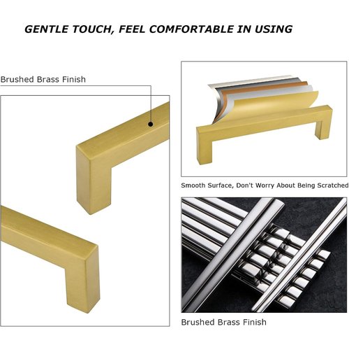 goldenwarm 10Pack 5in Brushed Gold Cabinet Pulls Gold Cabinet Handles Gold Drawer Pulls Modern Cabinet Hardware Handles for Kitchen Cabinets