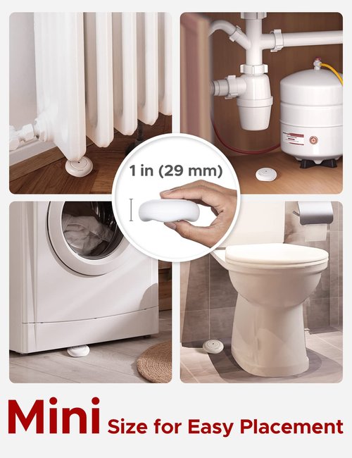 X-Sense Wi-Fi Water Leak Detector, Smart Water Sensor Alarm, Water Detector Alarm with 1700 ft Transmission Range for Kitchens, Basements, Bathrooms, 3 Water Detectors & 1 Base Station, Model SWS54
