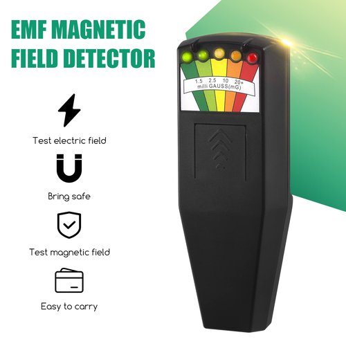 Emf Meter Ghost Hunting,Hand Held Emf Meter,Paranormal Equipment LCD Emf Detector for Home,Office Outdoor Inspections,50Hz-20,000Hz - Black