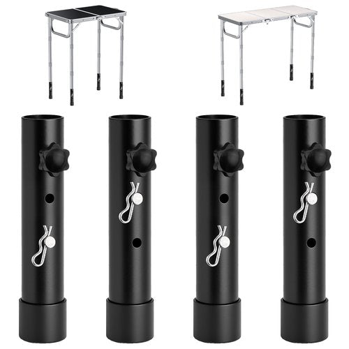 FUNYKICH Folding Table Leg Extenders, Durable Steel Folding Tables Leg Risers for Straight and Bent Legs, Adjustable Table Height Extenders for Rise 3.6in/5.3in (2 Adjustable Heights)