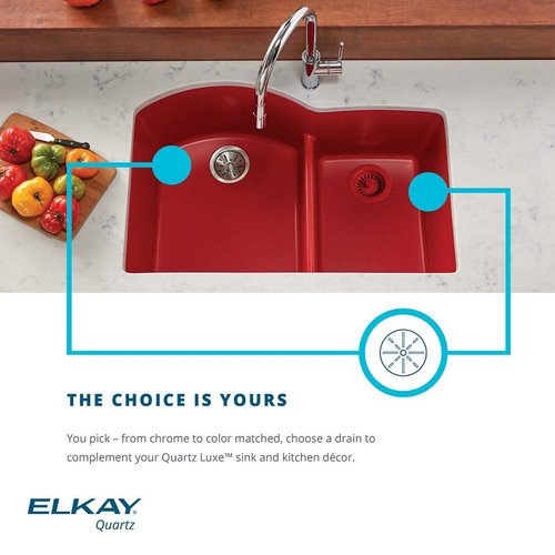 Elkay LKQD35 Polymer 3-1/2" Disposer Flange with Removable Basket Strainer and Rubber Stopper - Black