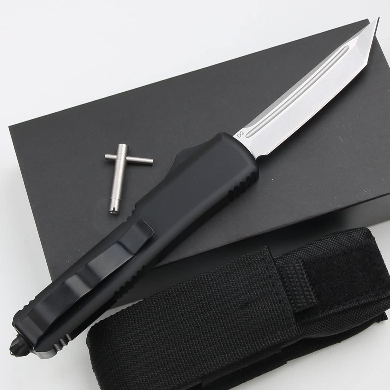 Outdoor Hunting Knife, Tactical Pocket Knife, Black Aluminum Alloy Handle 6063, Outdoor Camping Survival Knife