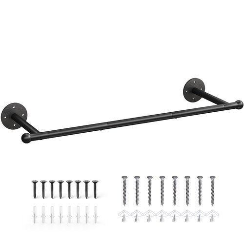 OROPY Industrial Pipe Clothing Rack, Wall Mounted Clothes Rack, Closet Rods For Hanging Clothes, 33" Multi-purpose Hanging Rod for Laundry Room, Bedroom and Closet Storage