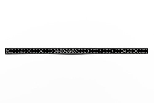 PEC Tools 301-012EZ, 12 Inch Flexible Ruler, 3R (32nds, 64ths, 10ths, 50ths),Made in US, Stainless Steel, Black Chrome