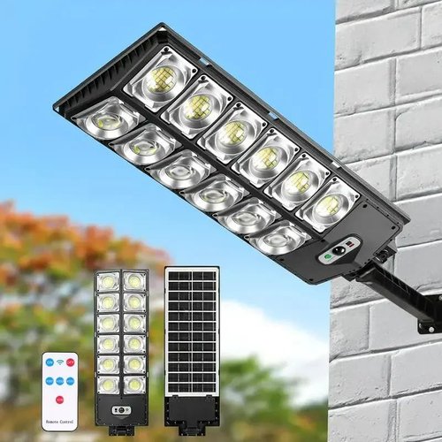 Acmefun Saker Sakerplus Solar Street Lights, IP66 Waterproof Outdoor LED Lights, 6500K Dusk to Dawn Security Flood Lights with Remote Control for Parking, Yard, Garden, Road (1PC)