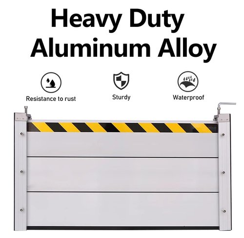 ERRULAN Door Flood Barrier- Tall 8/16/24/31/40 Inch, Garage/Home/Basement Door Hurricane Water Barrier, Reusable Heavy Duty Aluminum Flood Gate for Flooding Rain Control(H 24in(2ft),2.5ft(30in))