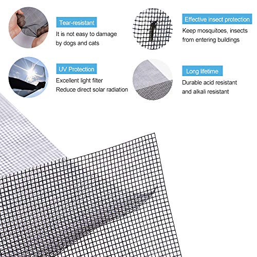 Pololo Fiberglass Window Screen Roll 36” x 100’ Black High Visibility Durable Mesh