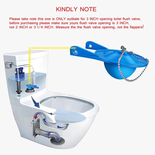 3 Inch Toilet Flapper Replacement，fit 3 Inch Opening Flush Valves Toilets，Compatible with Gerber 99-788, Lowes AquaSource: 1.28 GPF Toilets, 98923